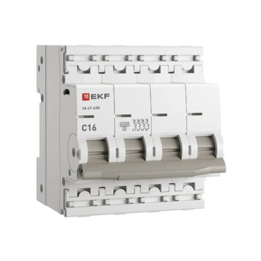 Автоматический выключатель 4P 16А (C) 4,5kA ВА 47-63N EKF PROxima