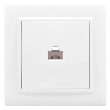 Розетка RJ-45 1-местная СП Минск белая EKF