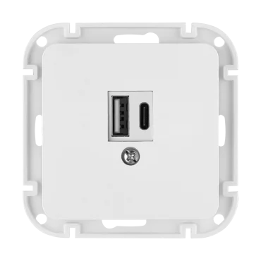 Розетка 1-местная скрытой установки РП5-6561 (узел) с блоком питания (USB-F и USB-C)