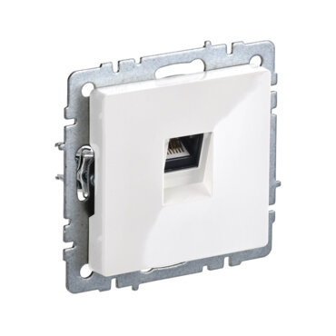 BRITE Розетка компьютерная RJ45 кат.5E РК10-БрБ белый IEK