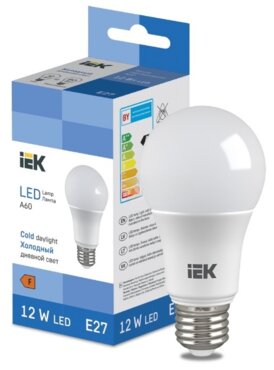 Лампа светодиодная LED Bulb A60 12Вт 1140lm 6500K E27 IEK