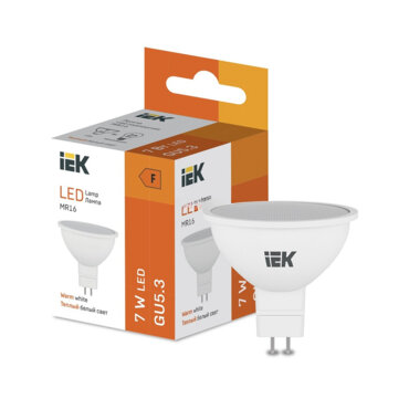 Лампа светодиодная LED MR16 7Вт 570lm 3000K GU5 IEK