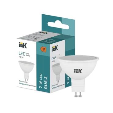 Лампа светодиодная LED MR16 7Вт 570lm 4000K GU5 IEK