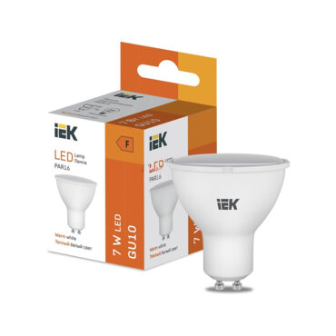 Лампа светодиодная LED PAR16 7Вт 600lm 3000K GU10 IEK