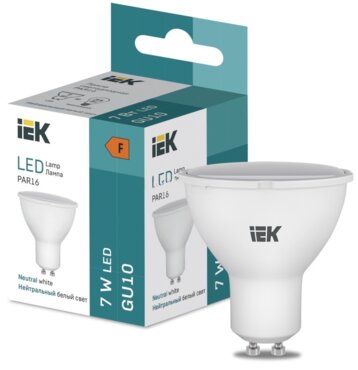 Лампа светодиодная LED PAR16 7Вт 600lm 4000K GU10 IEK