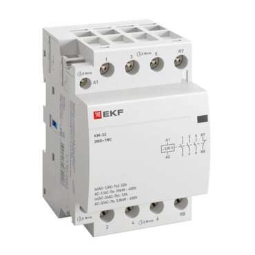 Контактор модульный КМ 32А 3NО+NC (3 мод.) EKF PROxima