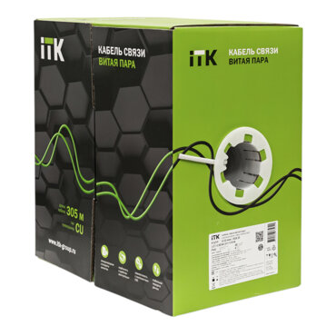 Кабель F/UTP Cat 5e 4х2х0,52 (для внутр. прокладки) оболочка PVC цвет серый ITK