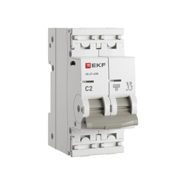 Автоматический выключатель 2P 2А (C) 4,5kA ВА 47-63N EKF PROxima