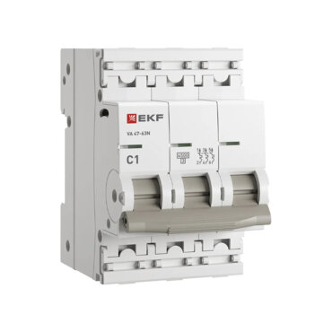 Автоматический выключатель 3P 1А (C) 4,5kA ВА 47-63N EKF PROxima