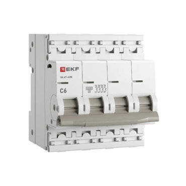 Автоматический выключатель 4P 6А (C) 4,5kA ВА 47-63N EKF PROxima