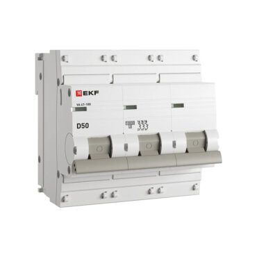 Автоматический выключатель 3P 50А (D) 10,0кА ВА 47-100 EKF PROxima