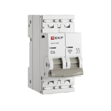 Автоматический выключатель 2P 6А (С) 6,0кА ВА 47-63N EKF PROxima