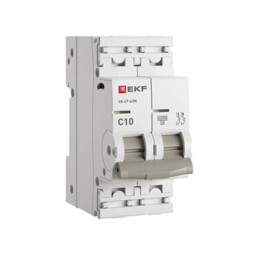 Автоматический выключатель 2P 10А (С) 6,0кА ВА 47-63N EKF PROxima