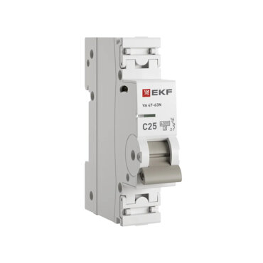 Автоматический выключатель 1P 25А (С) 6,0кА ВА 47-63N EKF PROxima