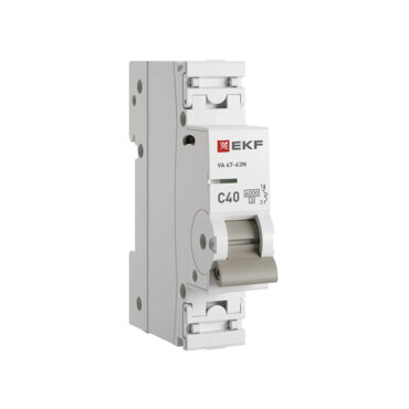 Автоматический выключатель 1P 40А (С) 6,0кА ВА 47-63N EKF PROxima