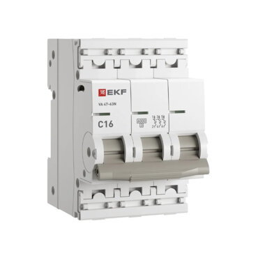 Автоматический выключатель 3P 16А (С) 6,0кА ВА 47-63N EKF PROxima