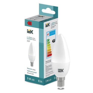 Лампа светодиодная LED Candle C37 5Вт 400lm 4000K E14 IEK