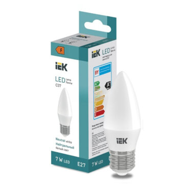 Лампа светодиодная LED Candle C37 7Вт 600lm 4000K E27 IEK