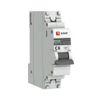 Автоматический выключатель 1P 6А (С) 4,5кА ВА 47-63 EKF PROxima