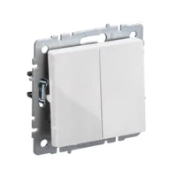 BRITE Выключатель 2-клавишный 10А ВС10-2-0-БрБ белый IEK