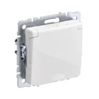 BRITE Розетка 1-местная с заземлением 16А с защитными шторками и крышкой IP44 РСбш10-3-44-БрБ белый