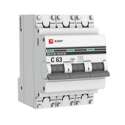 Автоматический выключатель ВА 47-63, 3P 40А (D) 4,5kA EKF PROxima