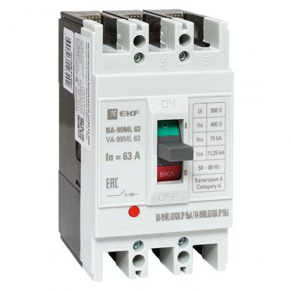 Автоматический выключатель ВА-99МL 63/63А 3P 15кА EKF Basic