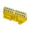 Шина "0" N (6х9мм) 10 отверстий латунь желтый изолятор на DIN-рейку EKF PROxima